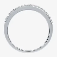 (H-I / I1) Womens 5/8 CT. T.W. Lab Grown White Diamond 14K Two Tone Gold Over Silver Side Stone Halo Bridal Set