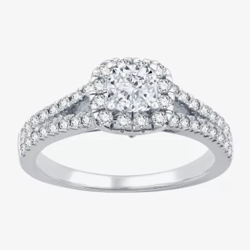 I Said Yes (H-I/I1) Womens 1 CT. T.W. Lab Grown White Diamond Sterling Silver Side Stone Engagement Ring