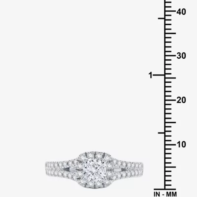 I Said Yes (H-I/I1) Womens 1 CT. T.W. Lab Grown White Diamond Sterling Silver Side Stone Engagement Ring