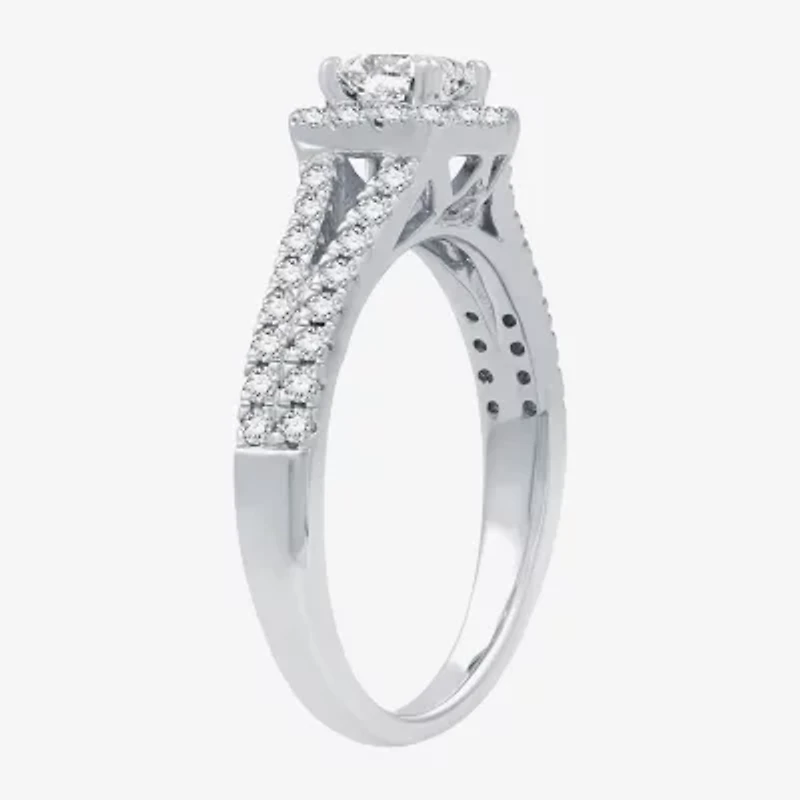 I Said Yes (H-I/I1) Womens 1 CT. T.W. Lab Grown White Diamond Sterling Silver Side Stone Engagement Ring