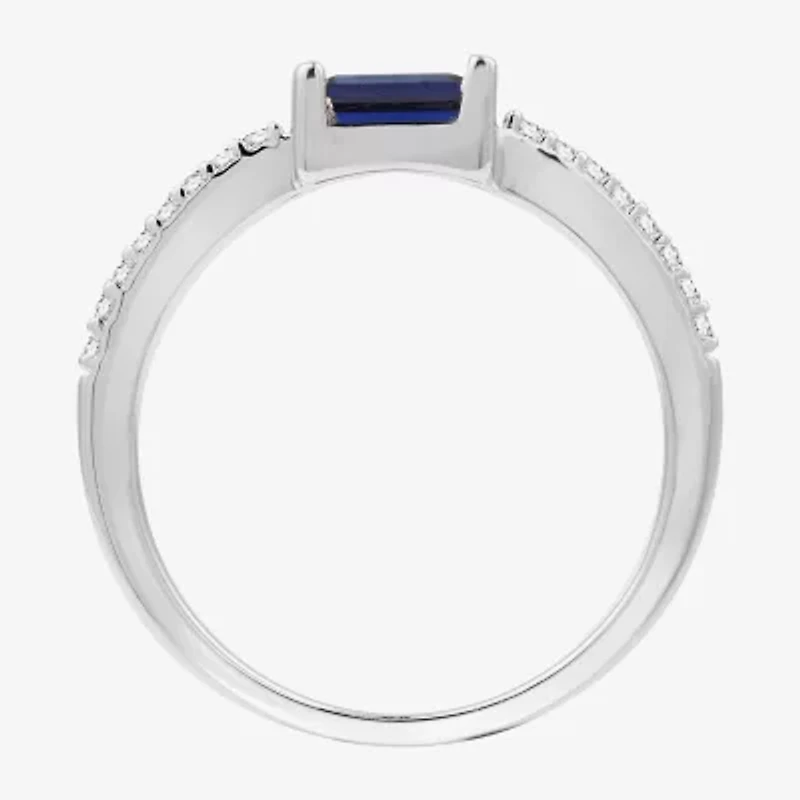 (H-I / I1) Womens 1/10 CT. T.W. Lab Grown White Diamond Sterling Silver Band