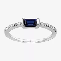 (H-I / I1) Womens 1/10 CT. T.W. Lab Grown White Diamond Sterling Silver Band