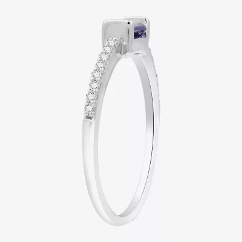 (H-I / I1) Womens 1/10 CT. T.W. Lab Grown White Diamond Sterling Silver Band
