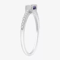 (H-I / I1) Womens 1/10 CT. T.W. Lab Grown White Diamond Sterling Silver Band