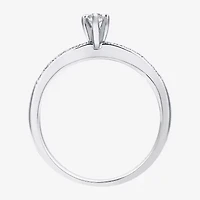 I Said Yes (H-I / I1) Womens 1/3 CT. T.W. Lab Grown White Diamond Sterling Silver Side Stone Engagement Ring