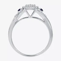 I Said Yes (H-I / I1) Womens 1/5 CT. Lab Grown White Diamond Sterling Silver Heart Side Stone Engagement Ring