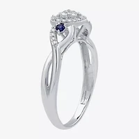 I Said Yes (H-I / I1) Womens 1/5 CT. Lab Grown White Diamond Sterling Silver Heart Side Stone Engagement Ring