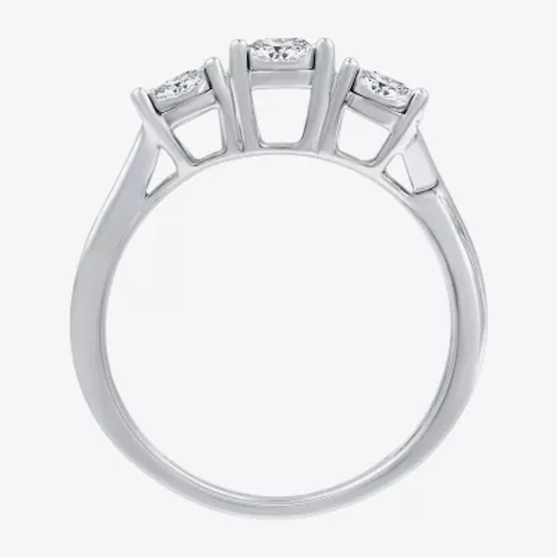 I Said Yes (H-I / I1) Womens 1/2 CT. T.W. Lab Grown White Diamond Sterling Silver 3-Stone Engagement Ring