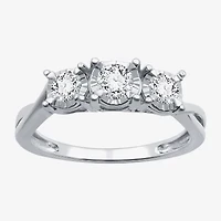 I Said Yes (H-I / I1) Womens 1/2 CT. T.W. Lab Grown White Diamond Sterling Silver 3-Stone Engagement Ring