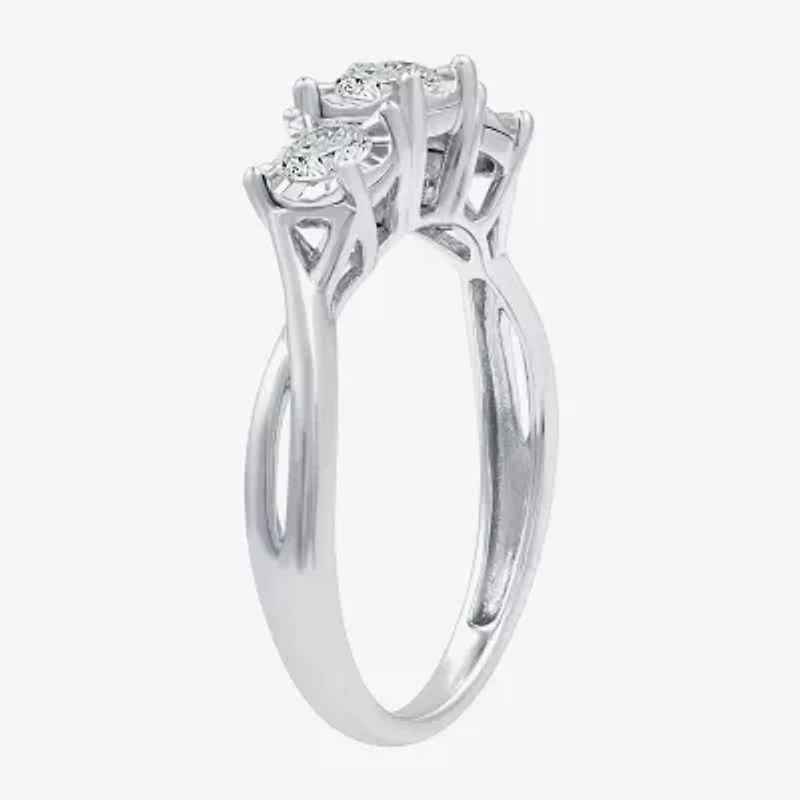 I Said Yes (H-I / I1) Womens 1/2 CT. T.W. Lab Grown White Diamond Sterling Silver 3-Stone Engagement Ring