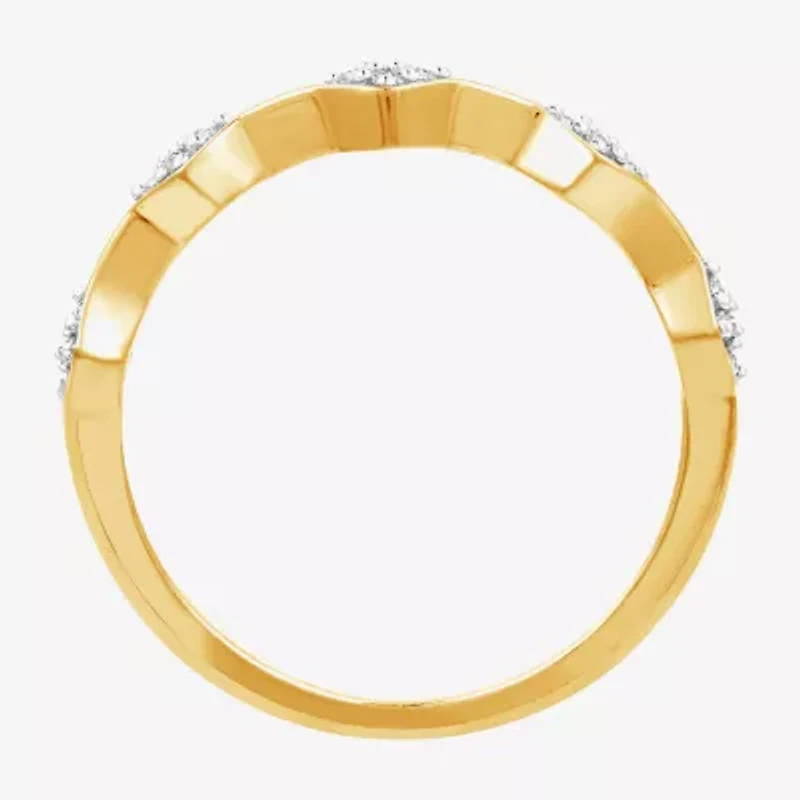 I Said Yes (H-I/I1) Womens 1/10 CT. T.W. Lab Grown White Diamond 14K Gold Over Silver Sterling Wedding Band