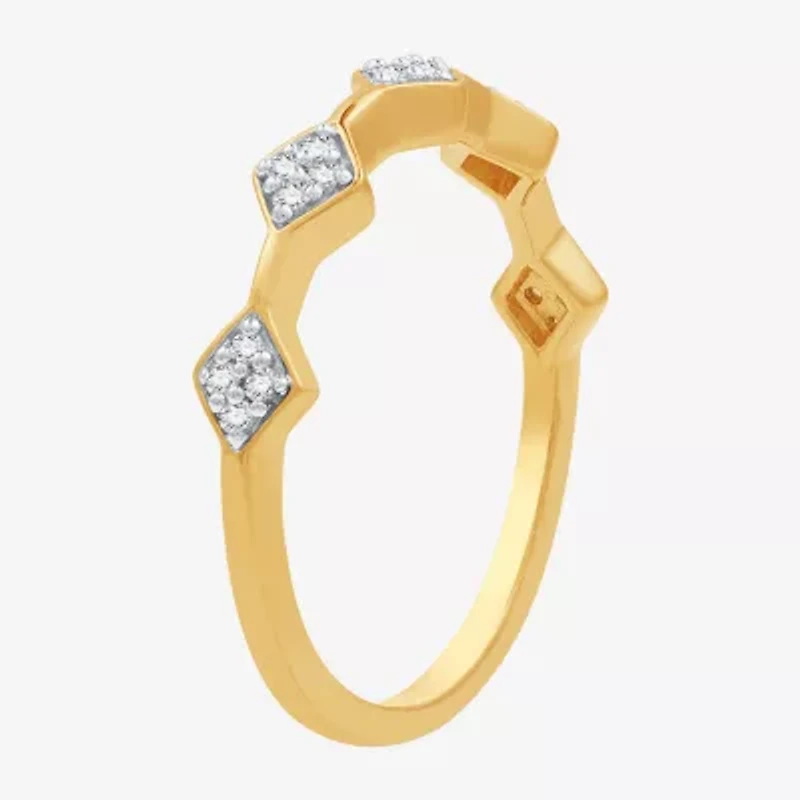 I Said Yes (H-I/I1) Womens 1/10 CT. T.W. Lab Grown White Diamond 14K Gold Over Silver Sterling Wedding Band