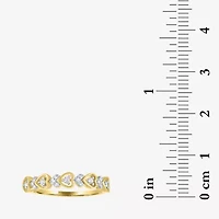 (G-H / Si2-I1) Womens 4MM 1/10 CT. T.W. Lab Grown White Diamond 10K Gold Heart Wedding Band
