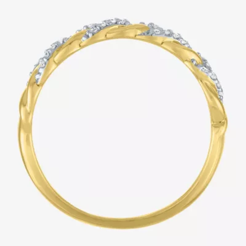 (G-H / Si2-I1) Womens 1/10 CT. T.W. Lab Grown White Diamond 10K Rose Gold Wedding Band