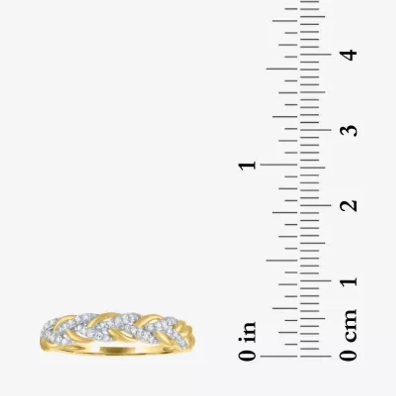 (G-H / Si2-I1) Womens 1/10 CT. T.W. Lab Grown White Diamond 10K Rose Gold Wedding Band