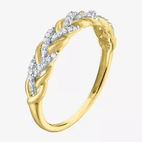 (G-H / Si2-I1) Womens 1/10 CT. T.W. Lab Grown White Diamond 10K Rose Gold Wedding Band