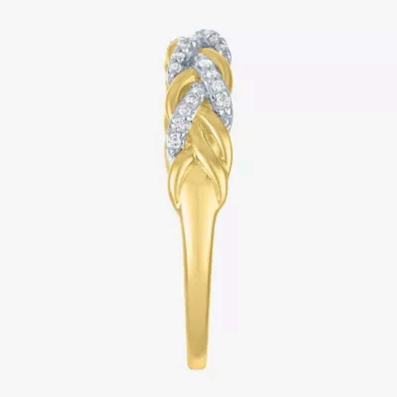 (G-H / Si2-I1) Womens 1/10 CT. T.W. Lab Grown White Diamond 10K Rose Gold Wedding Band