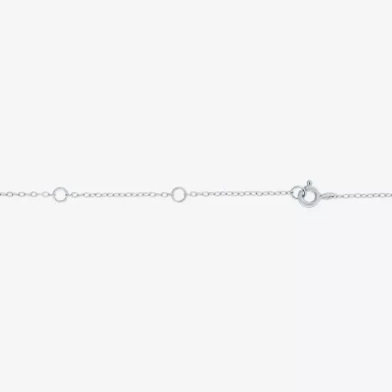 Womens Lab Created White Opal Sterling Silver Heart 16 Inch Pendant Necklace