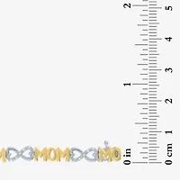 "Mom" Womens 1/10 CT. T.W. Natural White Diamond 14K Rose Gold Over Silver Sterling Infinity 7.5 Inch Tennis Bracelet