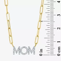Diamond Addiction "Mom" (G-H / I1-12) Womens 1/10 CT. T.W. Lab Grown White Diamond 14K Gold Over Silver 18 Inch Pendant Necklace