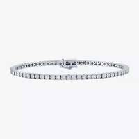 (G-H / I1- I2) Womens 1/10 CT. T.W. Lab Grown White Diamond Sterling Silver 7.25 Inch Tennis Bracelet