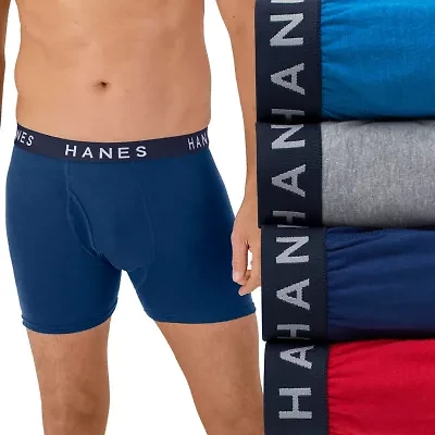 Hanes Ultimate Comfort Blend Mens 4 Pack Boxer Briefs Ubbbc4