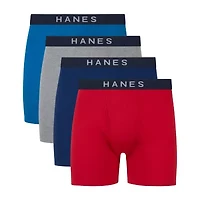 Hanes Ultimate Comfort Blend Mens 4 Pack Boxer Briefs Ubbbc4