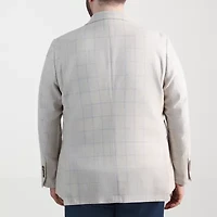 Haggar Mens Big and Tall Windowpane Classic Fit Sport Coat