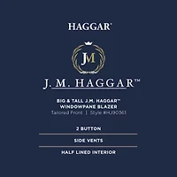 Haggar Mens Big and Tall Windowpane Classic Fit Sport Coat