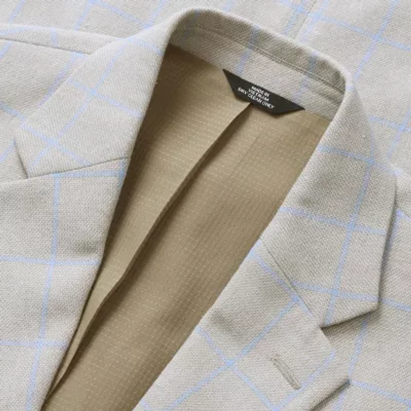 Haggar Mens Big and Tall Windowpane Classic Fit Sport Coat