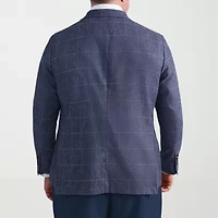 Haggar Mens Big and Tall Windowpane Classic Fit Sport Coat