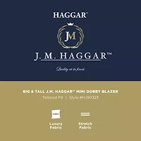 Haggar JMH Mens Big and Tall Geometric Stretch Fabric Classic Fit Sport Coat