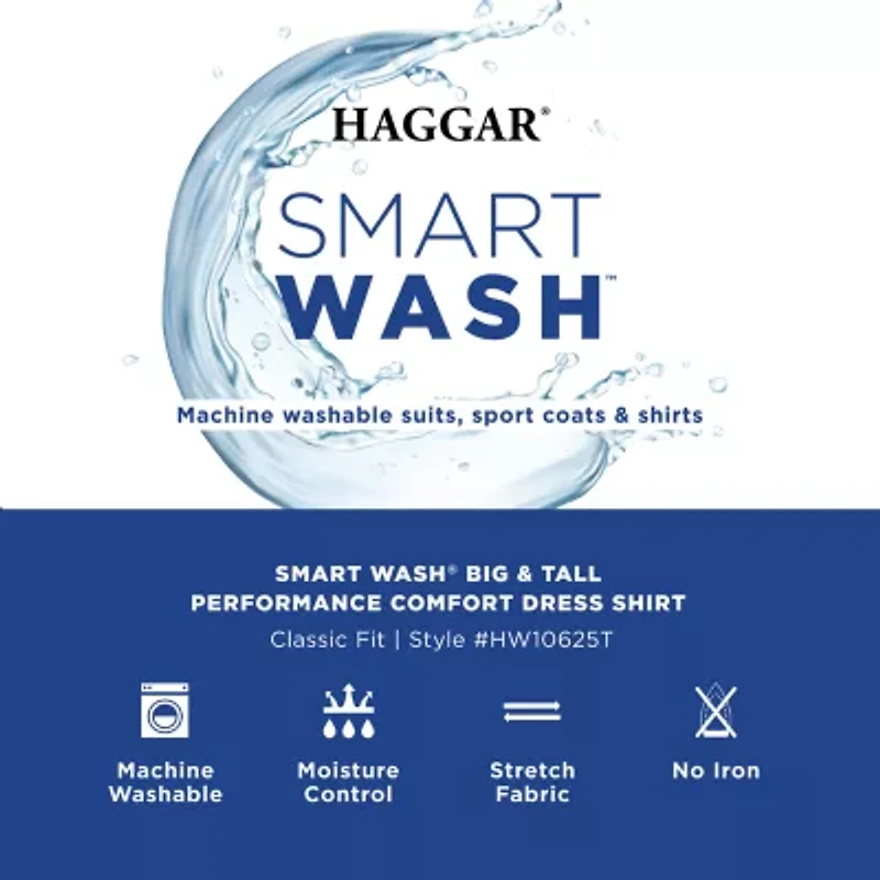 Haggar Premium Comfort Big and Tall Easy Care Mens Classic Fit Long Sleeve Dress Shirt