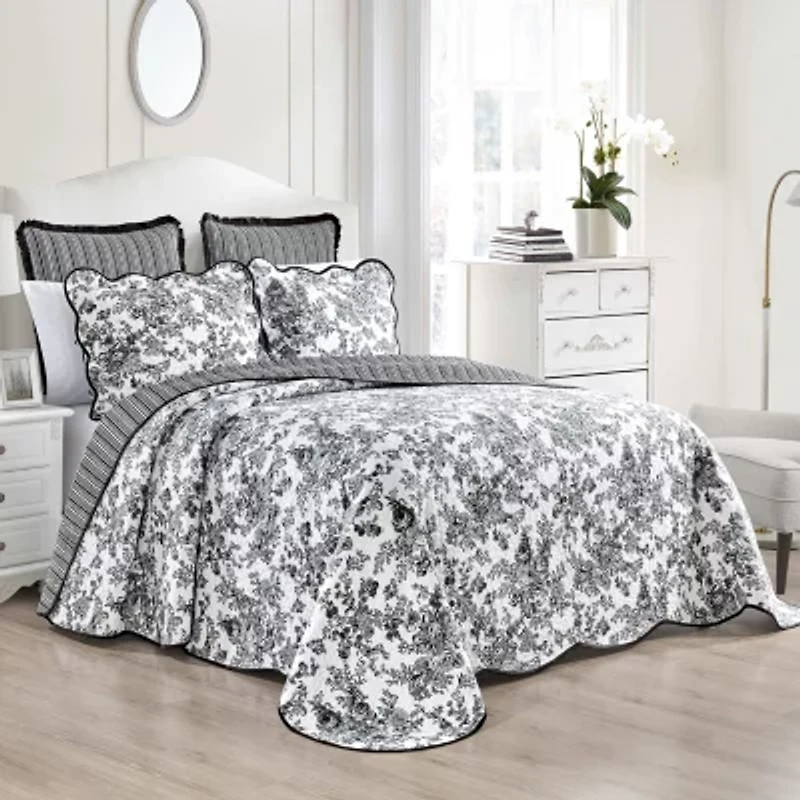 Laurel Manor Toile Garden Cotton Bedspread
