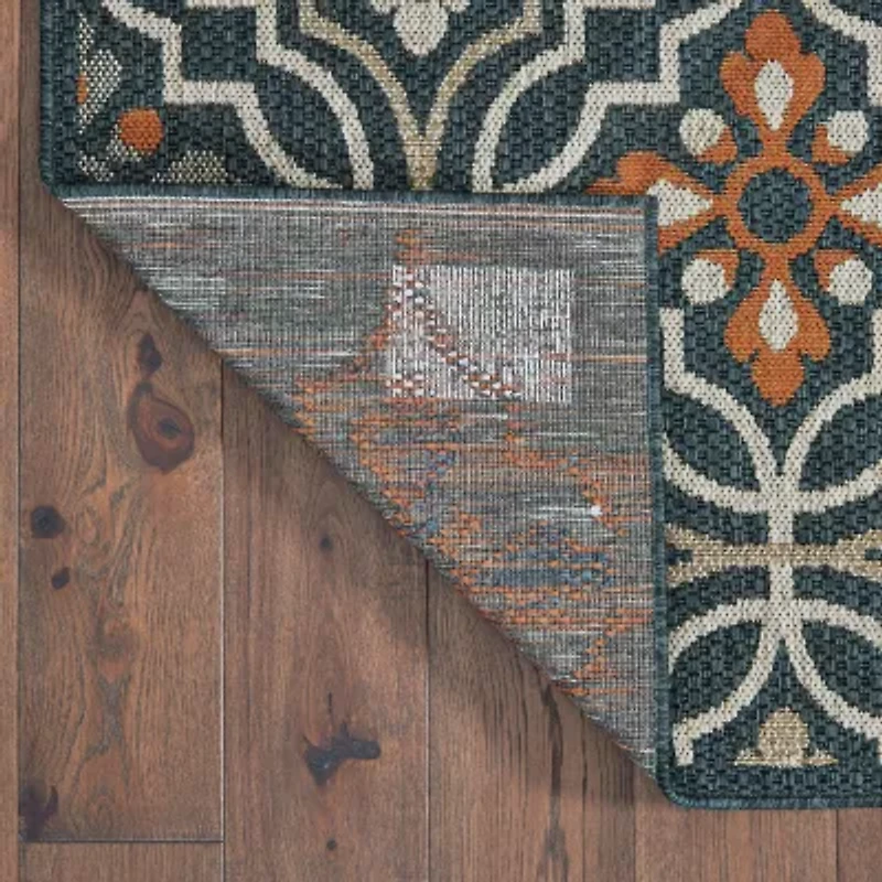 Covington Home Long Island Floral Lattice Indoor Outdoor Rectangular Area Rug
