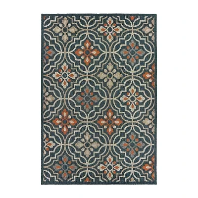 Covington Home Long Island Floral Lattice Indoor Outdoor Rectangular Area Rug