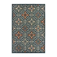 Covington Home Long Island Floral Lattice Indoor Outdoor Rectangular Area Rug