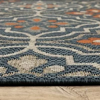 Covington Home Long Island Floral Lattice Indoor Outdoor Rectangular Area Rug