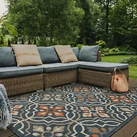 Covington Home Long Island Floral Lattice Indoor Outdoor Rectangular Area Rug