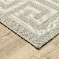 Covington Home Pamplona Greek Key Border 22" X 87" Indoor Outdoor Rectangular Runner