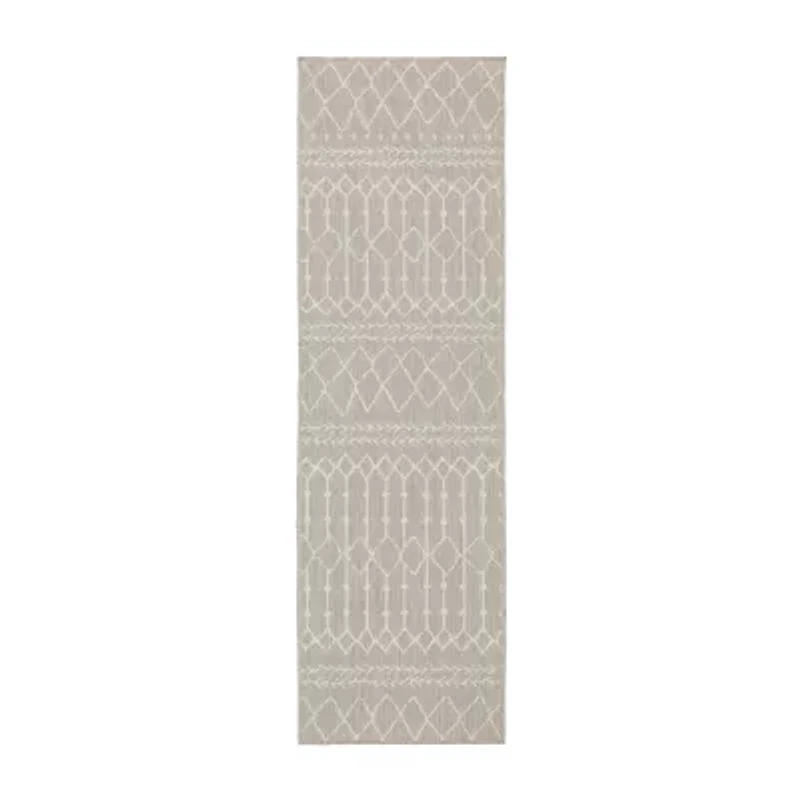 Covington Home Pamplona Tribal Lines 22" X 87" Indoor Outdoor Rectangular Runner