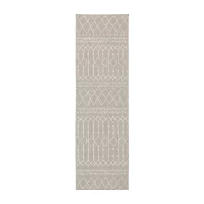 Covington Home Pamplona Tribal Lines 22" X 87" Indoor Outdoor Rectangular Runner