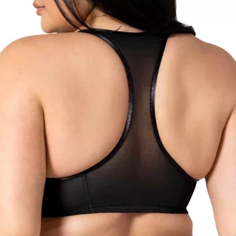 Curvy Couture Sheer Mesh Front-Close T-Shirt Bra- 1619