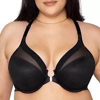 Curvy Couture Sheer Mesh Front-Close T-Shirt Bra- 1619
