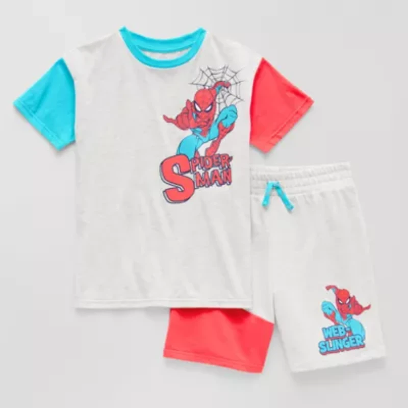 Disney Collection Little & Big Kid Boys 2-pc. Spiderman Short Set