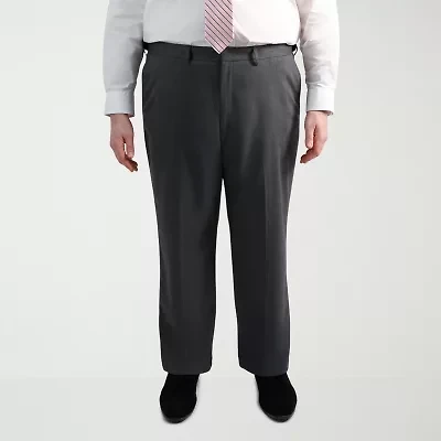 Haggar JMH Mens Big and Tall Diamond Flat Front Suit Pant