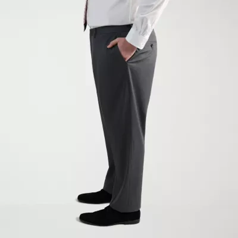 Haggar JMH Mens Big and Tall Diamond Flat Front Suit Pant