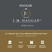 Haggar JMH Mens Big and Tall Diamond Flat Front Suit Pant