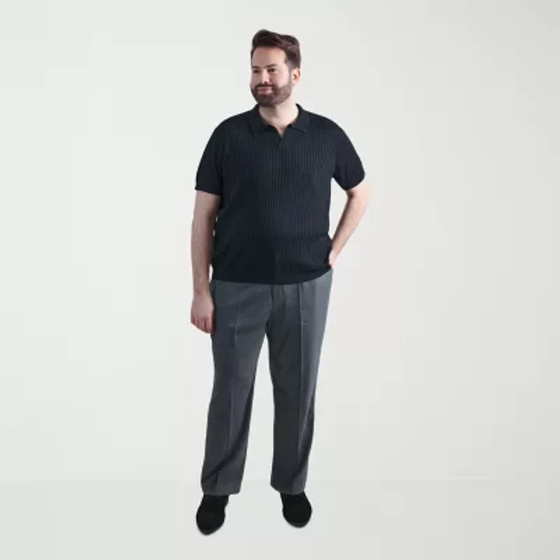 Haggar Johnny Collar Big and Tall Mens Short Sleeve Polo Sweater
