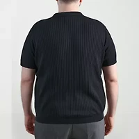 Haggar Johnny Collar Big and Tall Mens Short Sleeve Polo Sweater